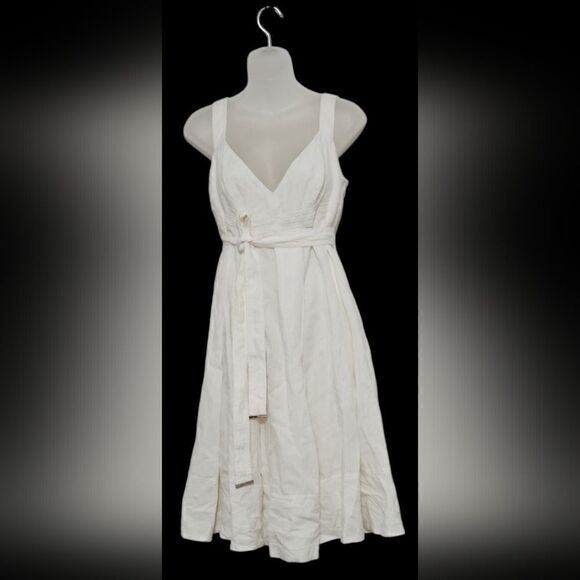 Burberry white linen sleeves dress size 12 - Picture 3 of 13